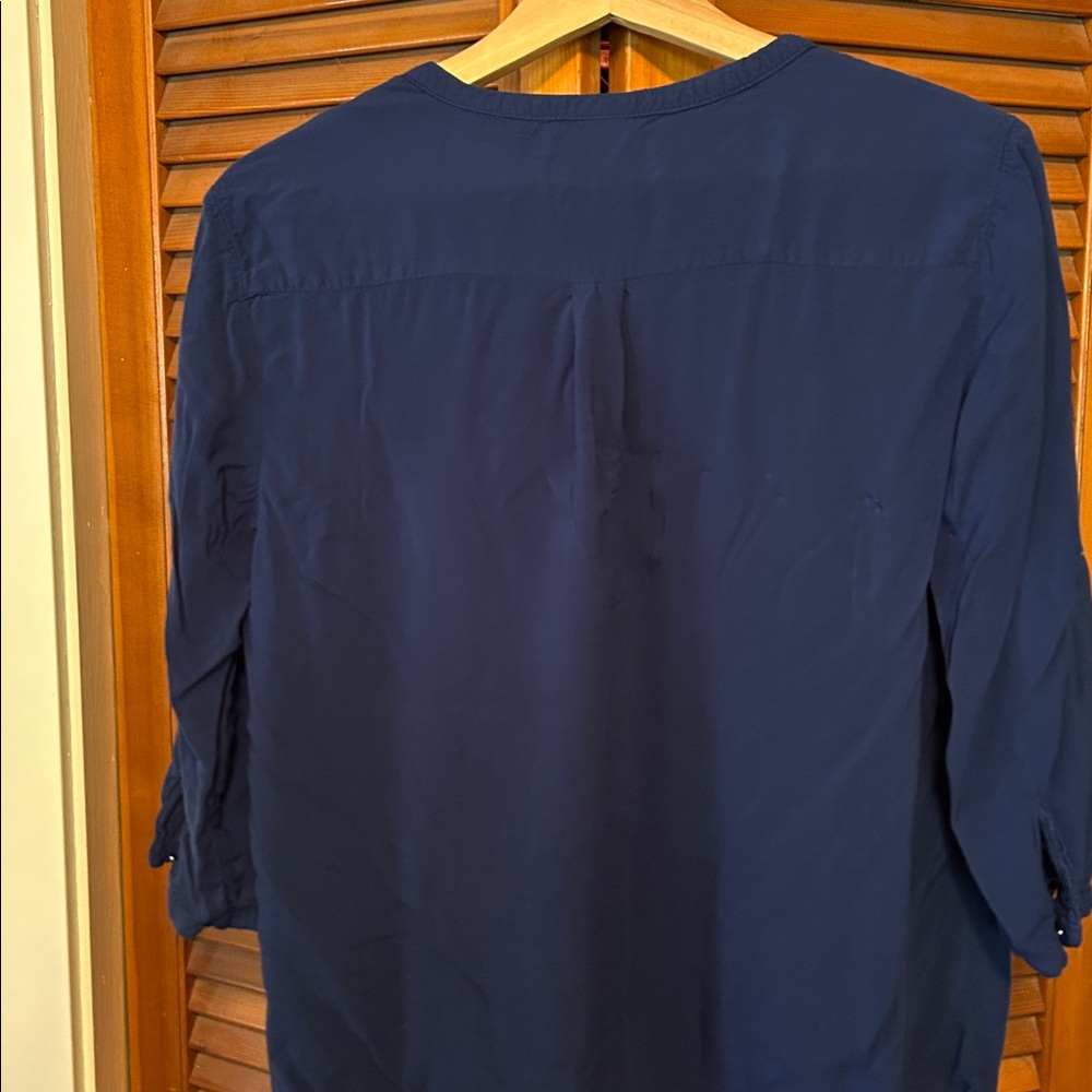 Inso Navy Button-Up Blouse - Picture 7 of 9